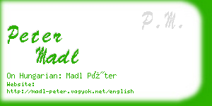 peter madl business card